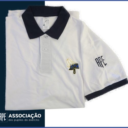 I0867 Polo Branco do Pilão com símbolo da barretina no peito, em vários tamanhos do S ao XXL