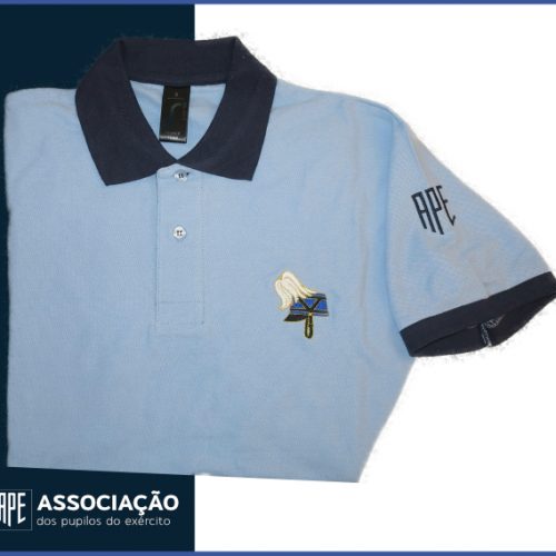 I0868-Polo Azul do Pilão com símbolo da barretina no peito, em vários tamanhos do S ao XXL