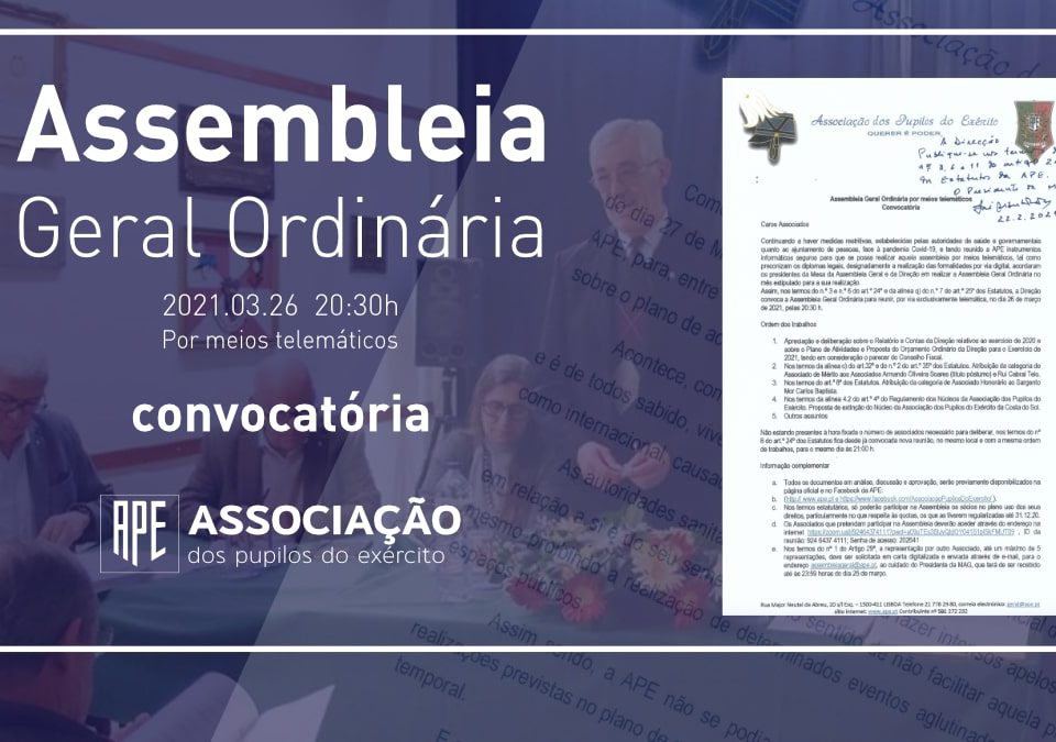 APE Convocatória para Assembleia Geral Ordinária 2021