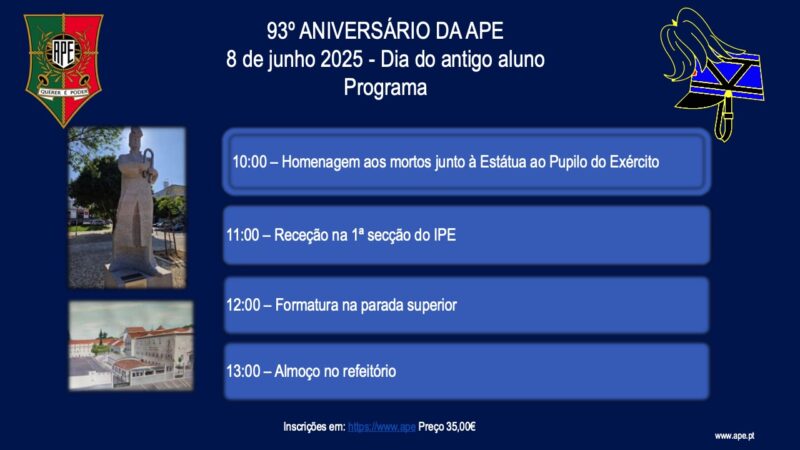 Almoço Dia do Antigo Aluno 93º aniversário APE | 8 de Junho 2025
